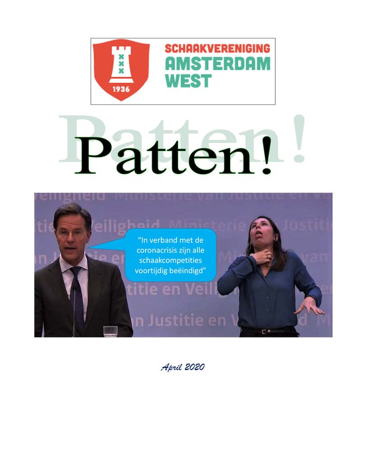 Voorkant van Patten april 2020